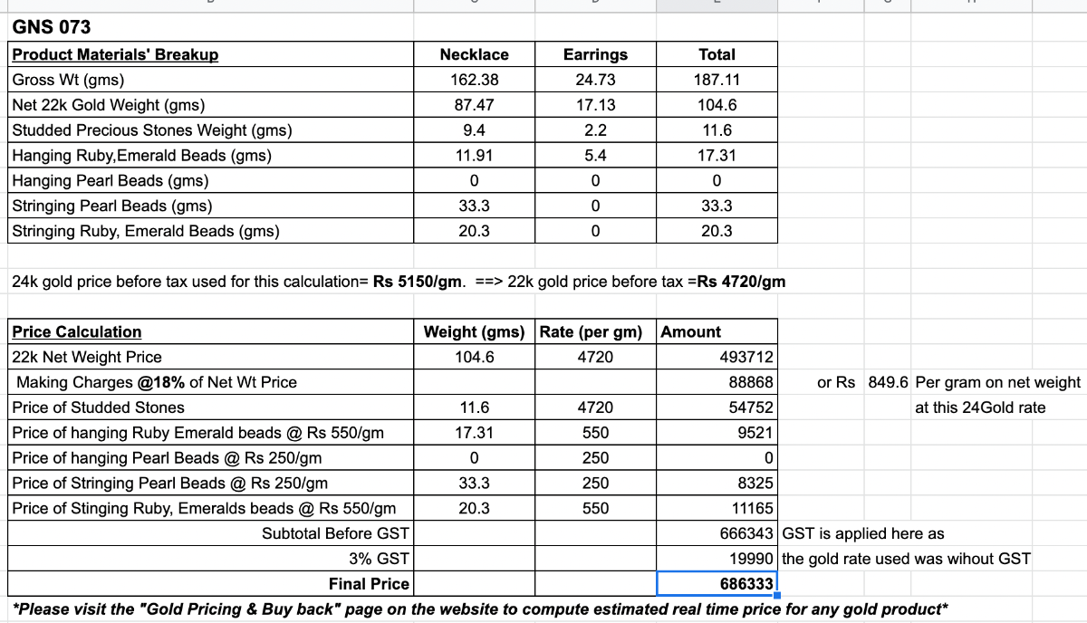 jadau rani haar on real gold