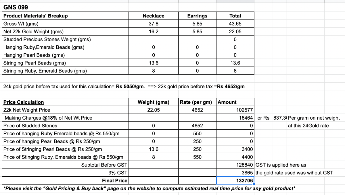delicate 22k gold choker set