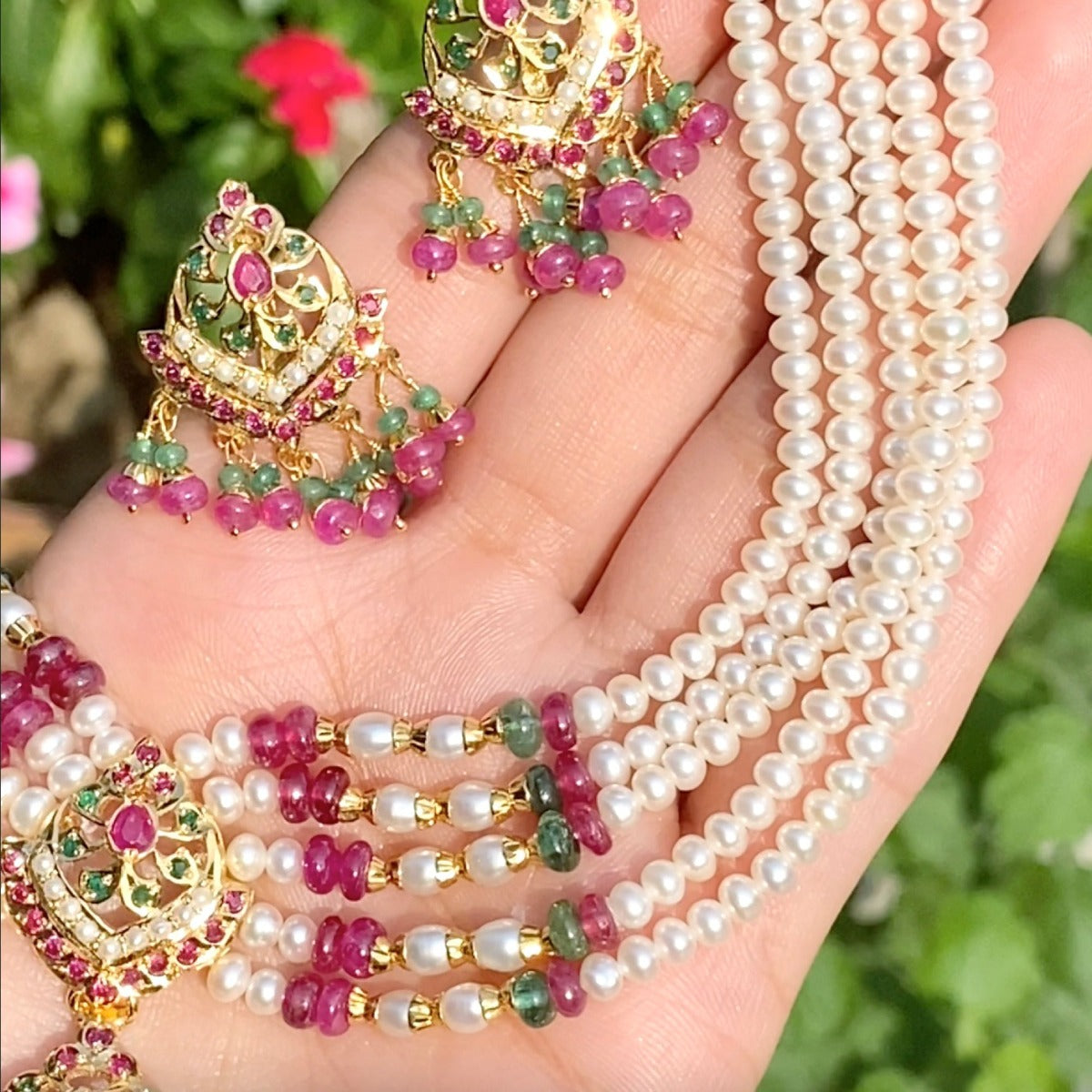 punjabi jadau necklace design