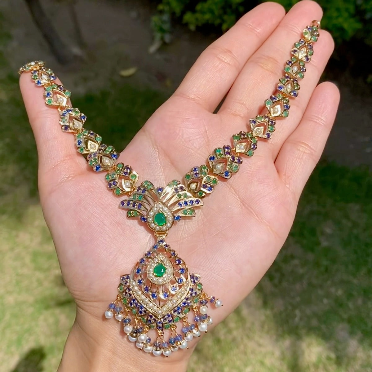 stone studded necklace set