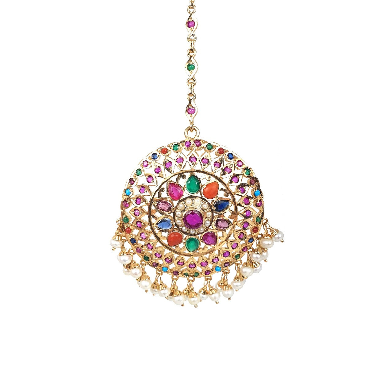 naurattan jadau teeka on silver