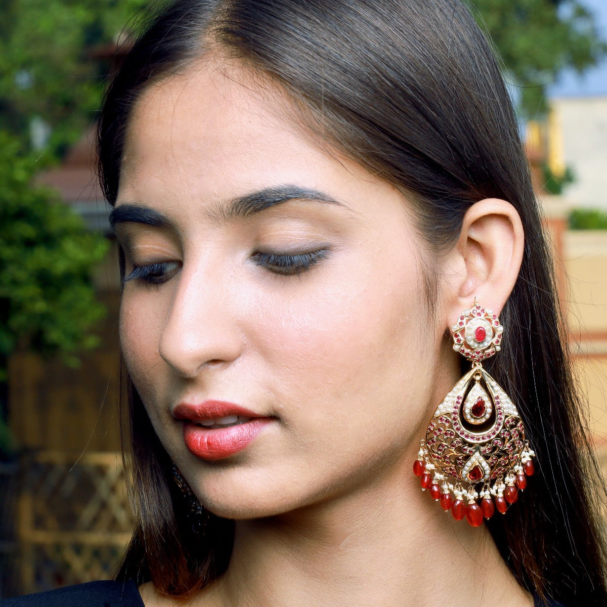 large drop shaped earrings