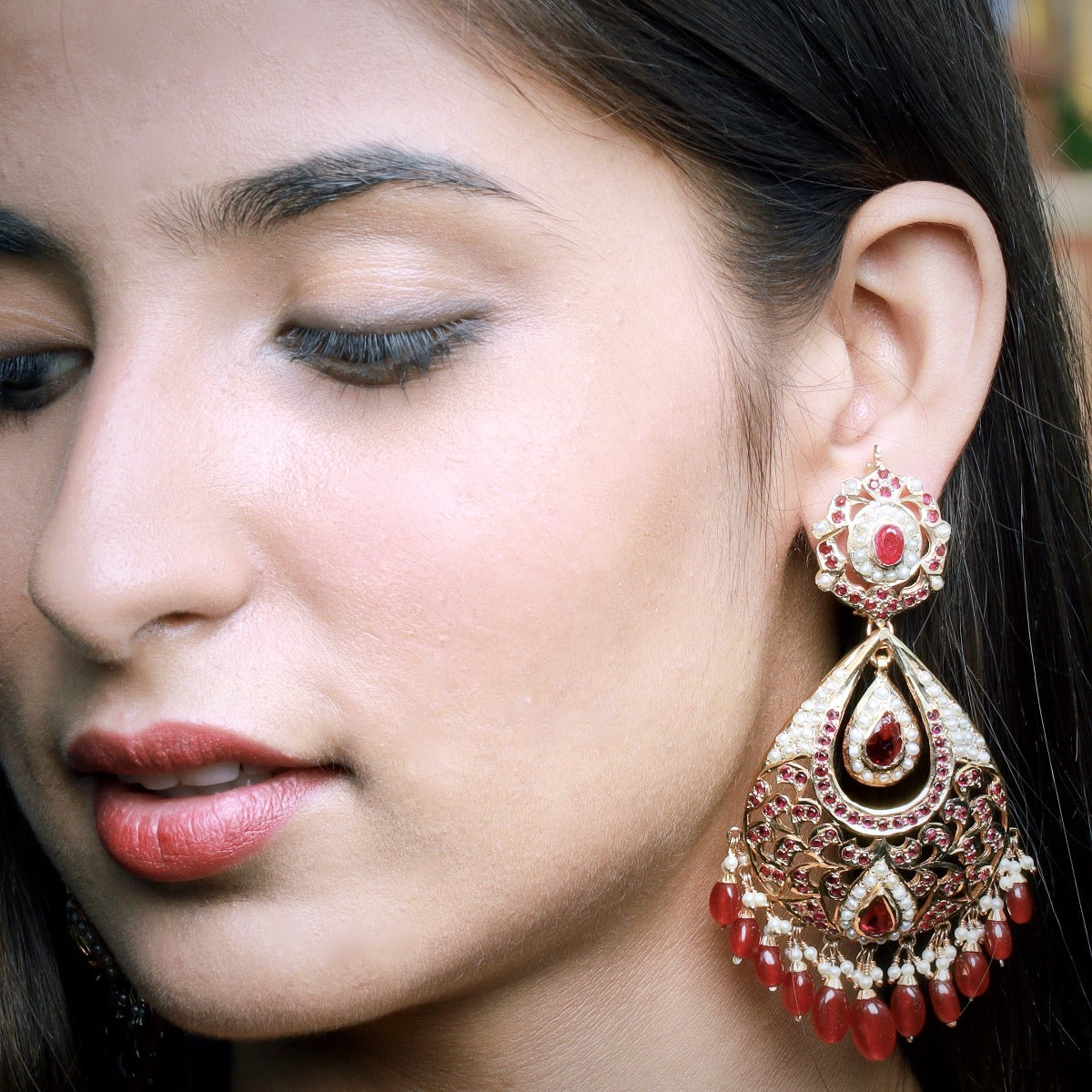 large drop shaped earrings