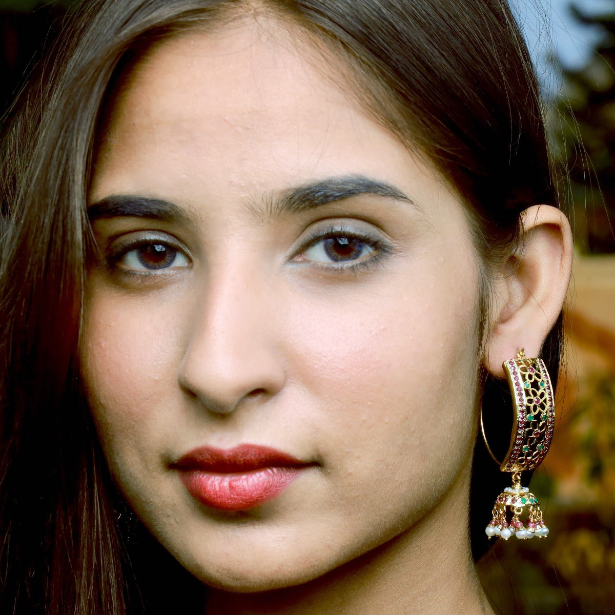 multicolored jadau dandi jhumki