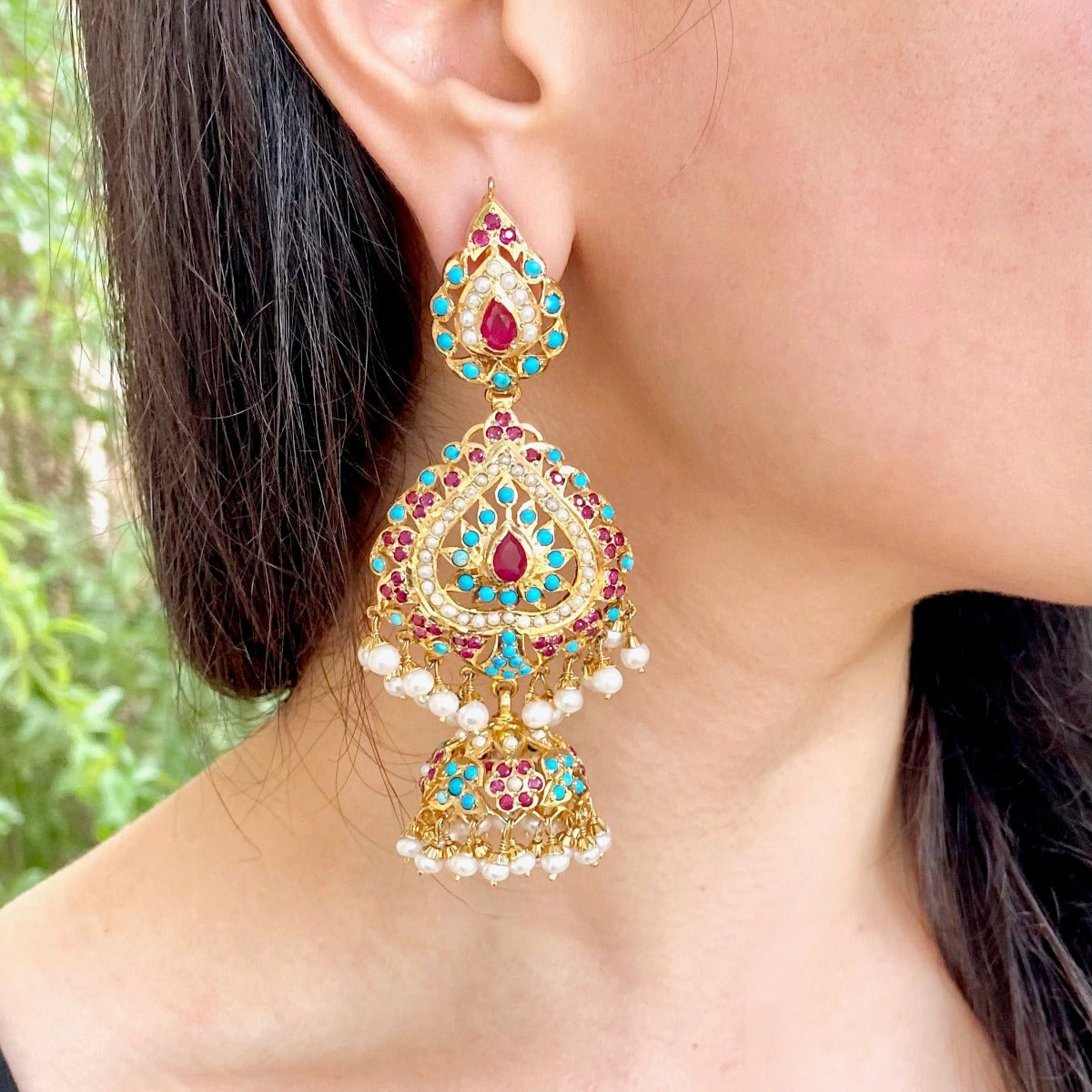 firoza jhumka jadau