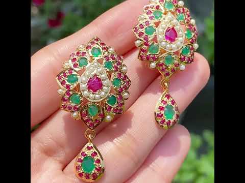 gold plated jadau tops