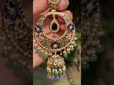 22k gold chandbali jadau