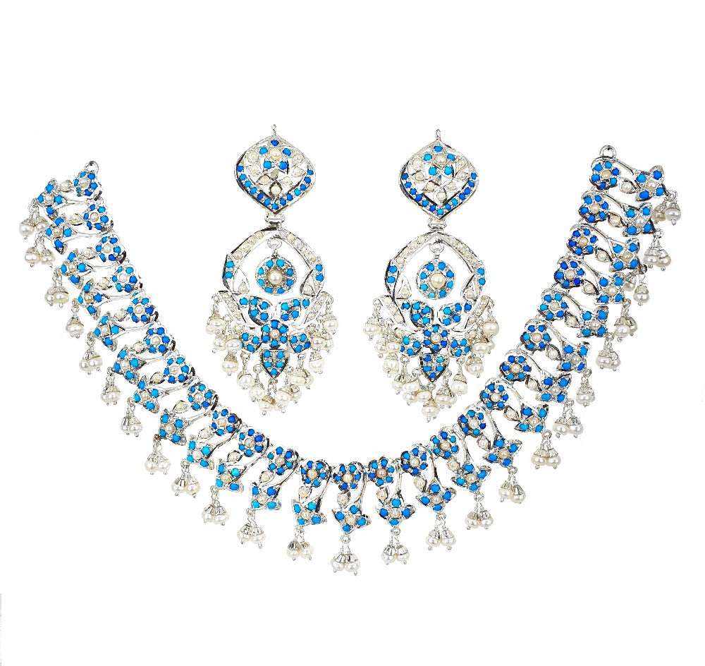pearl and turquoise necklace set