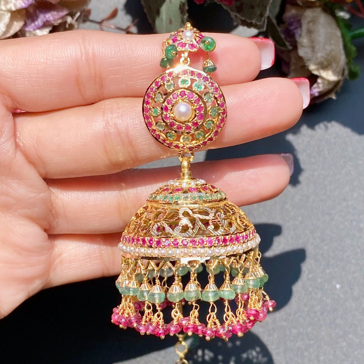 bridal gold earrings