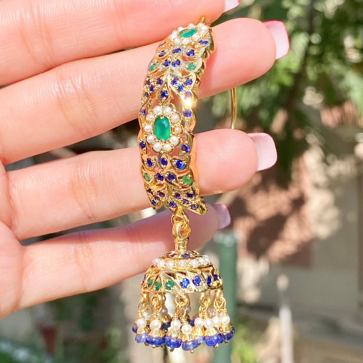 traditional punjabi dandi jhumki earrings 