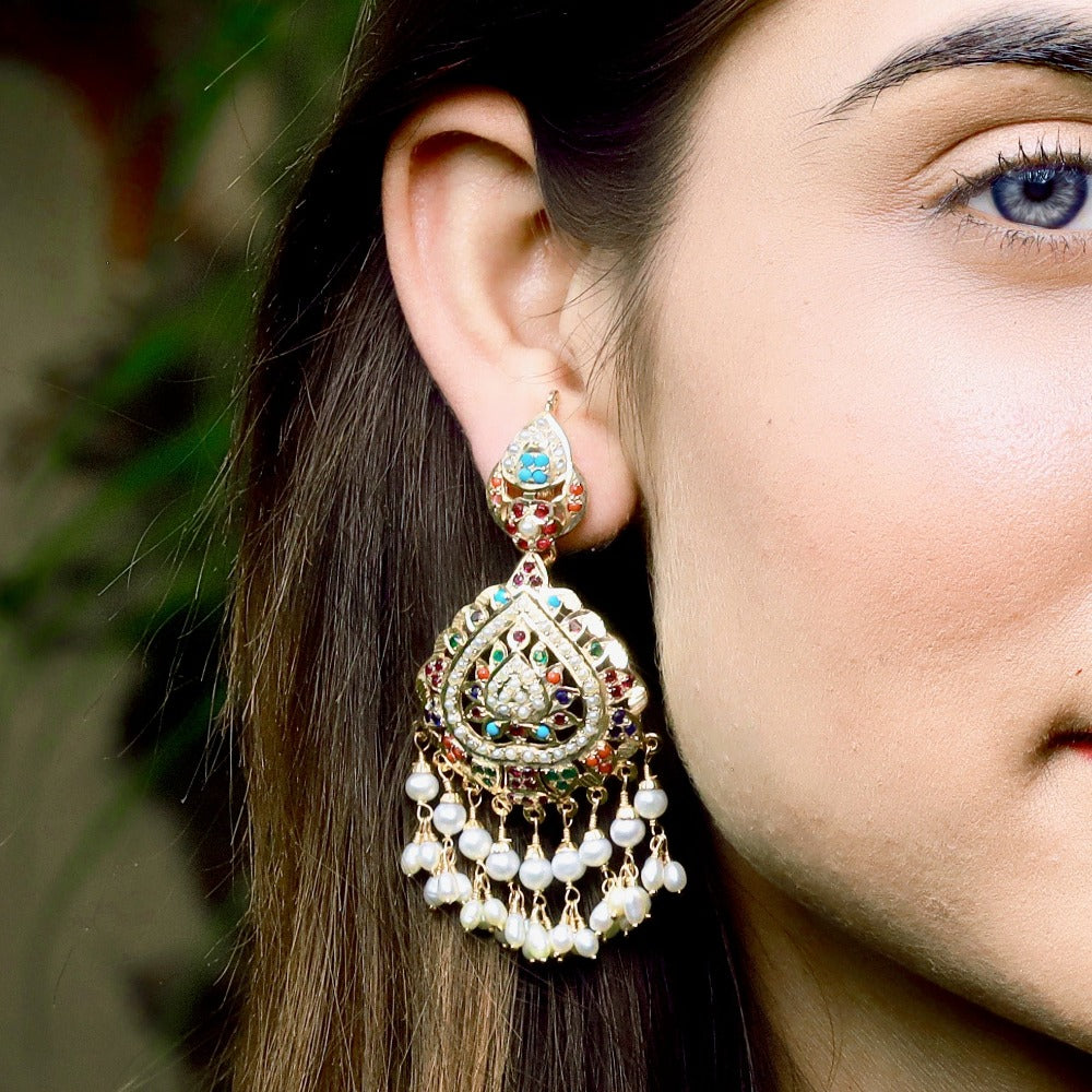 punjabi navrattan earrings