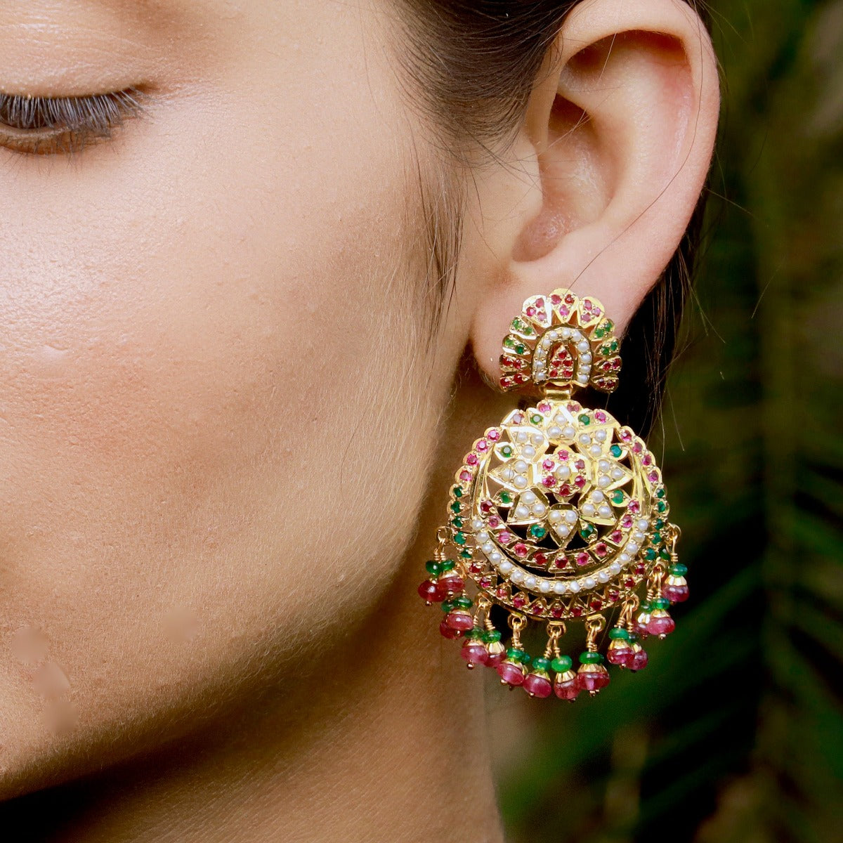 gold polished earrings designs