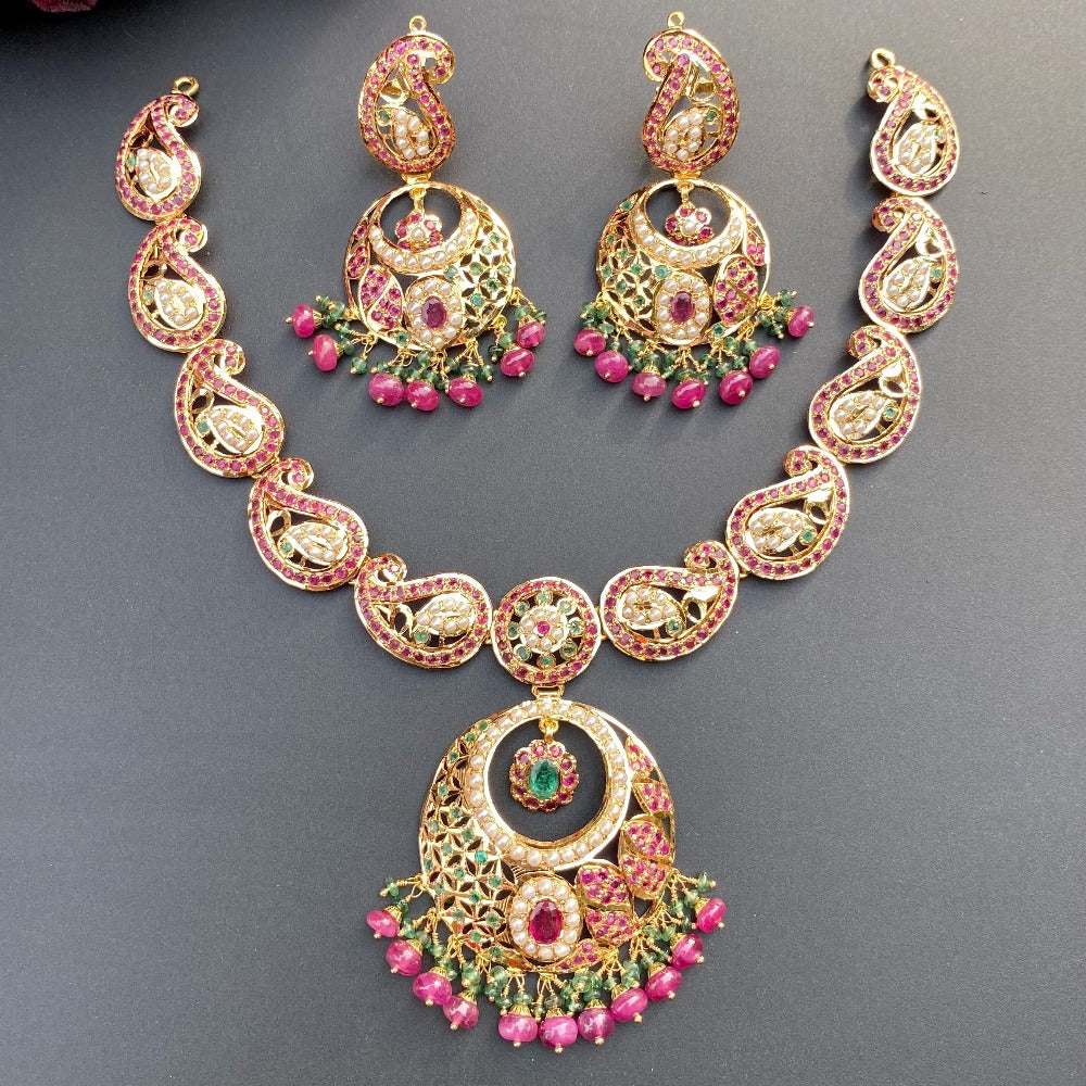 22k gold necklace set jadau