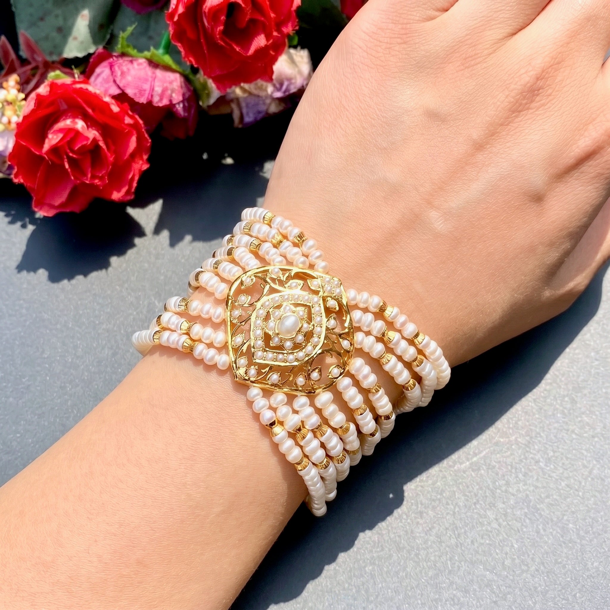 artificial jadau bracelet
