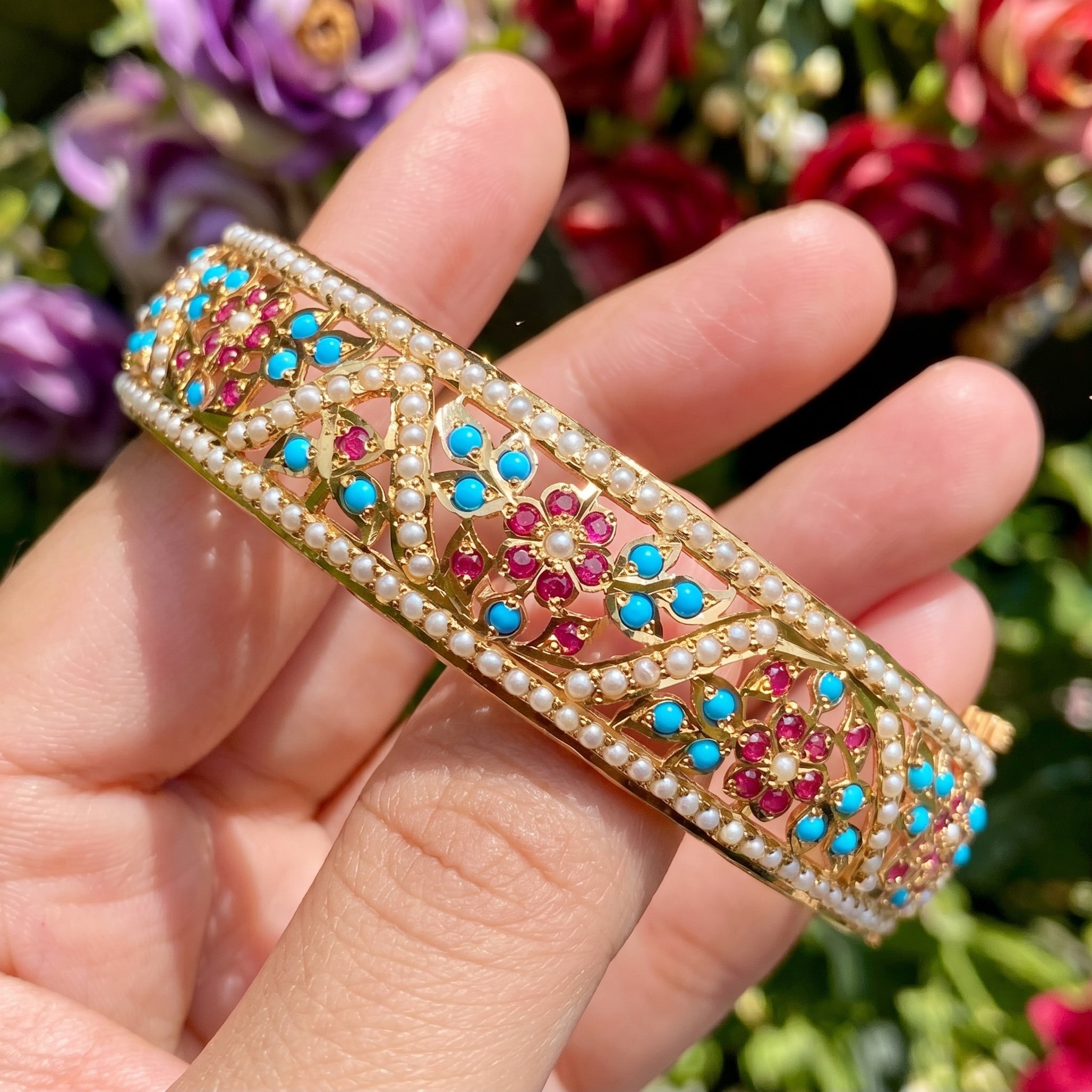 gold plated nizami jadau jewelry bangle