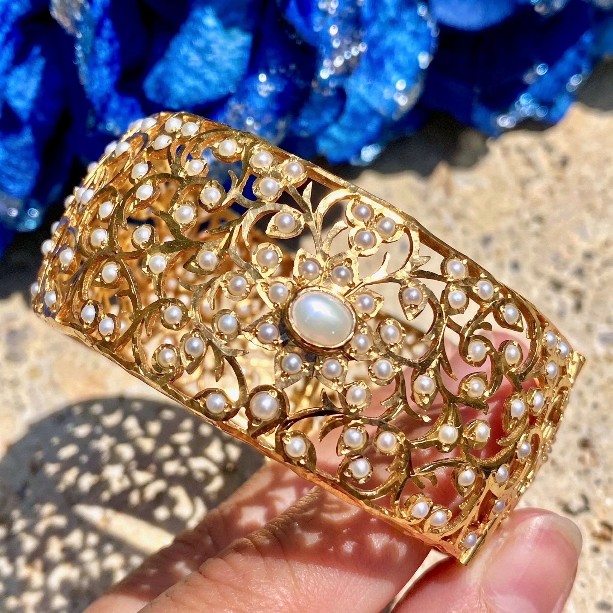 edwardian pearl bangle