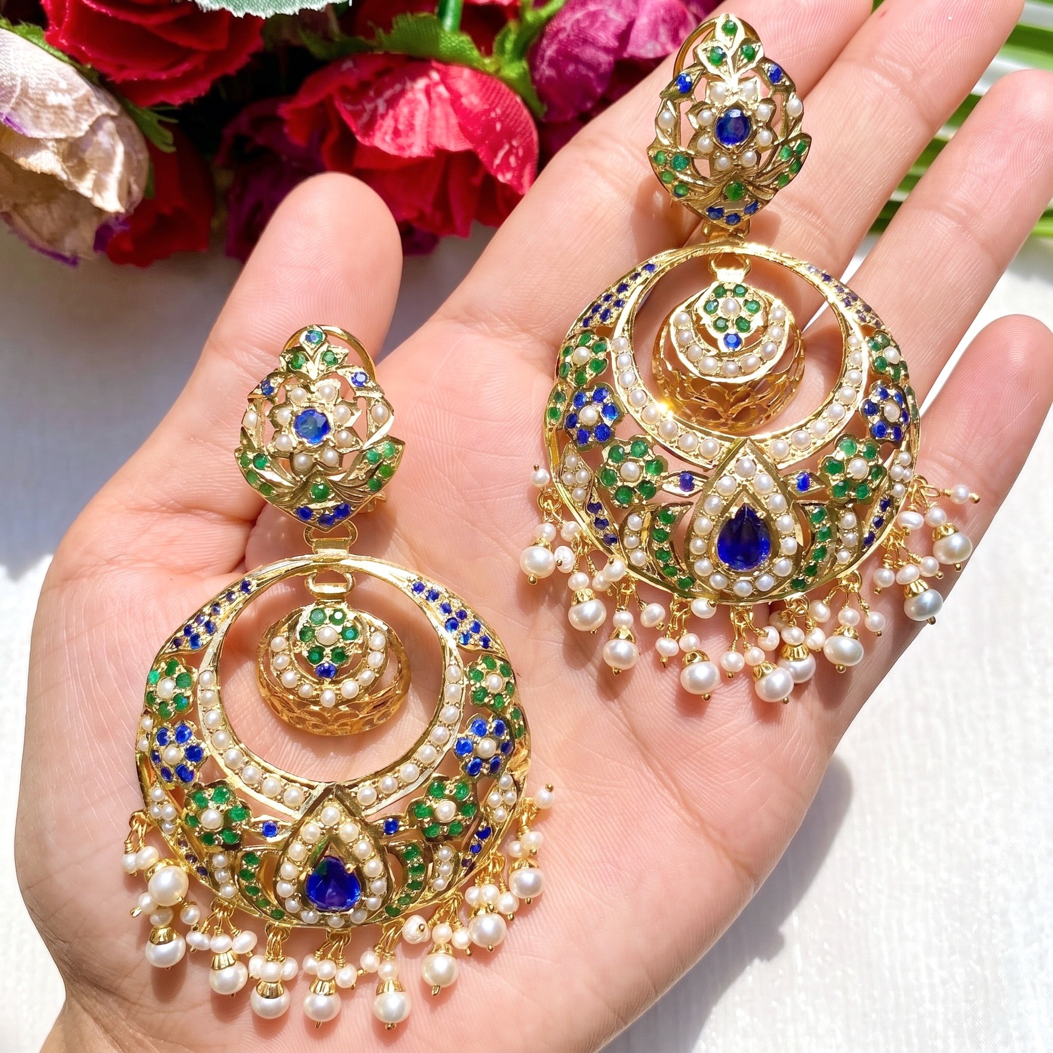 jadau chandbala in gold polished 925 silver