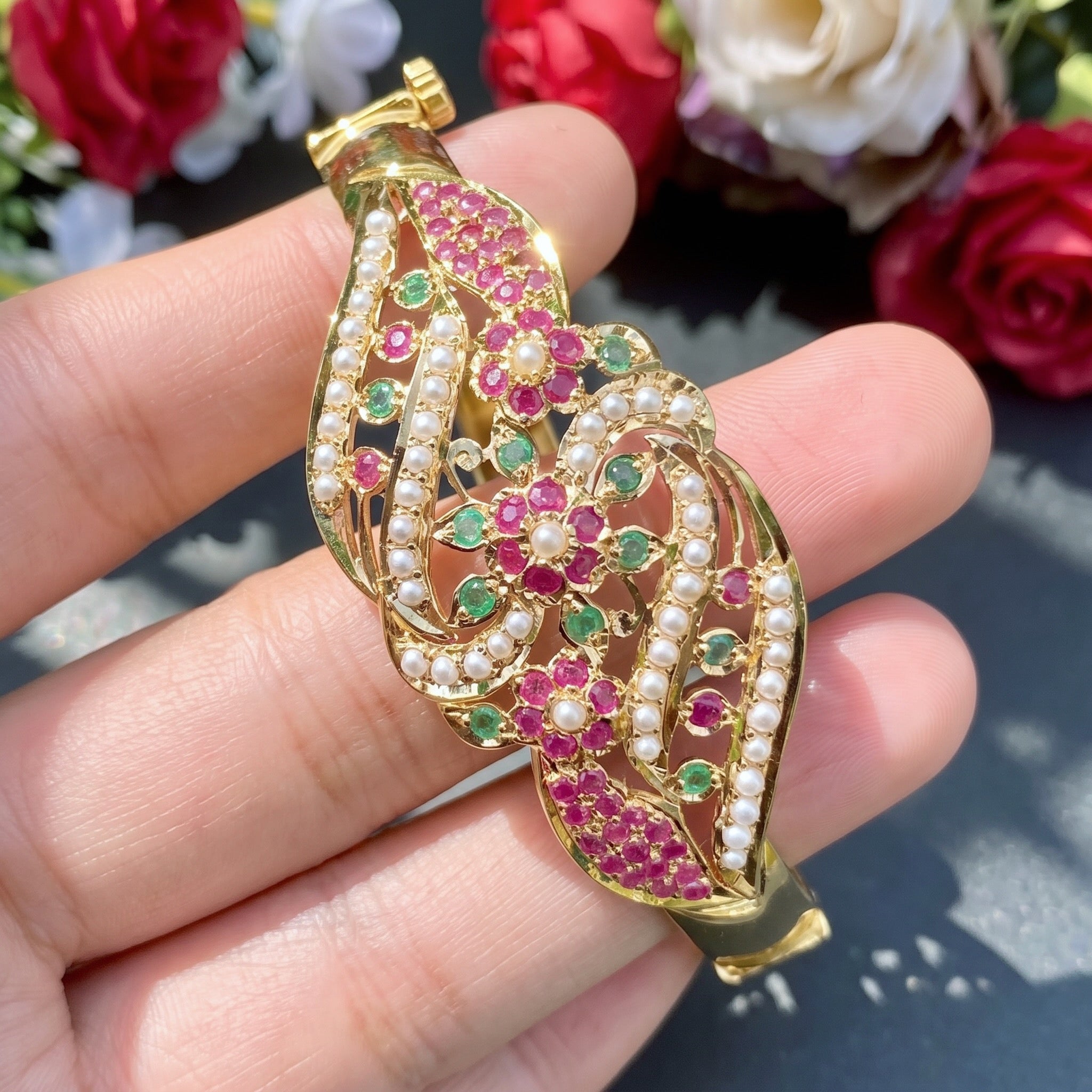 real gold jadau bracelet