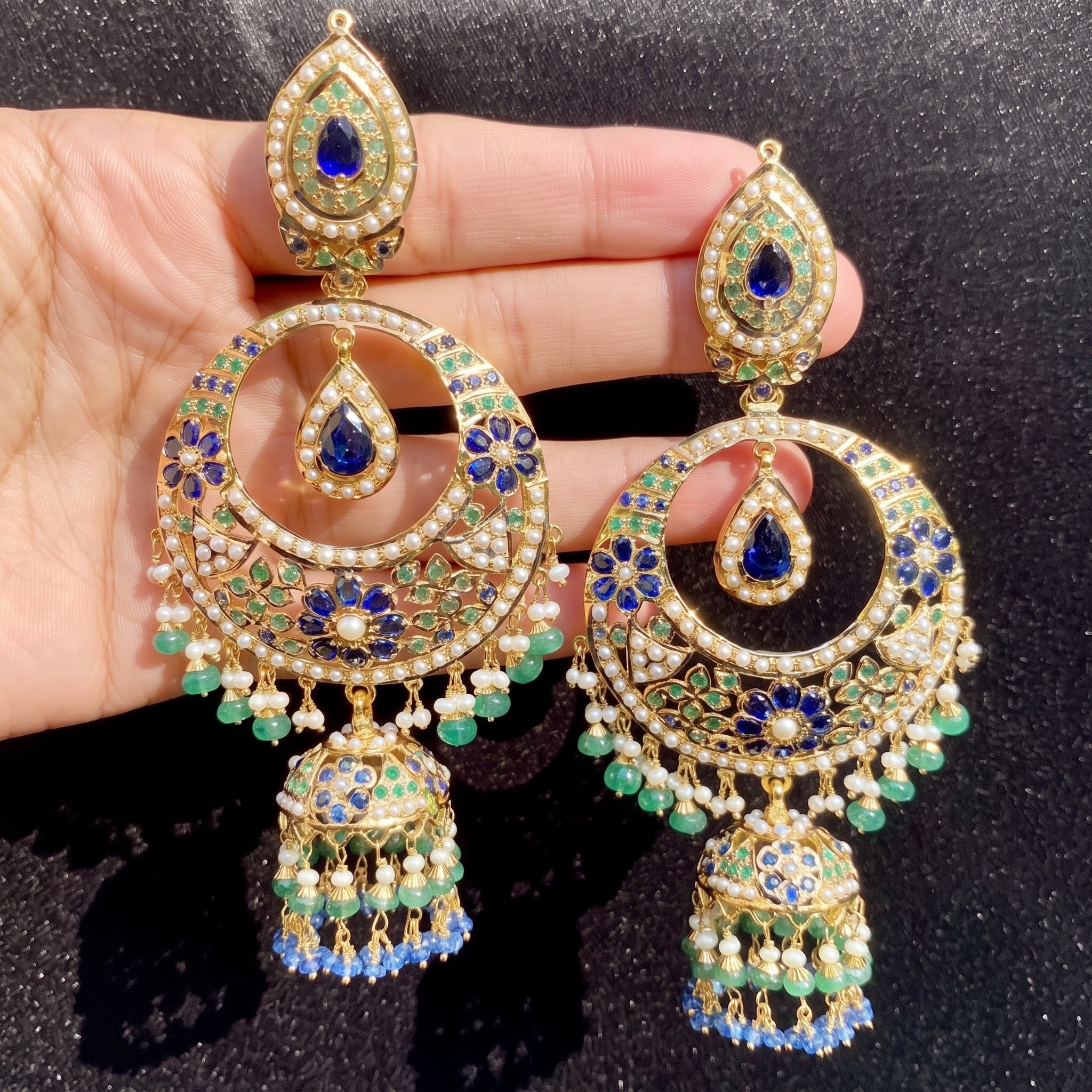 jadau chandbali in real gold