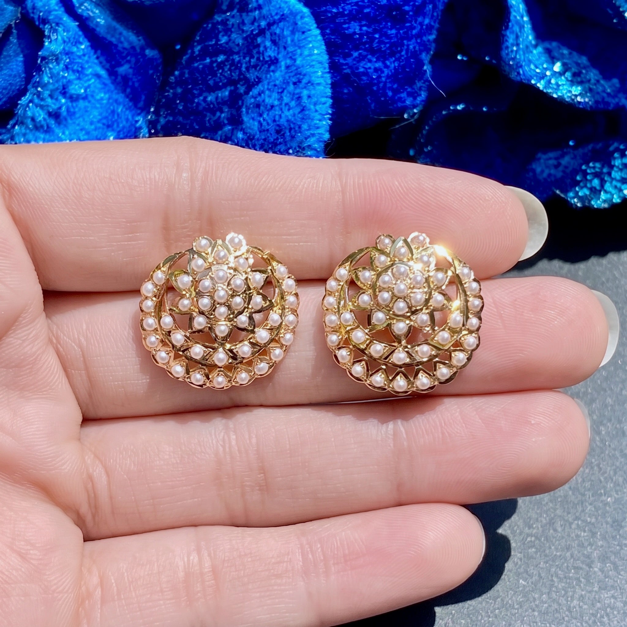 fine pearl tops in gold