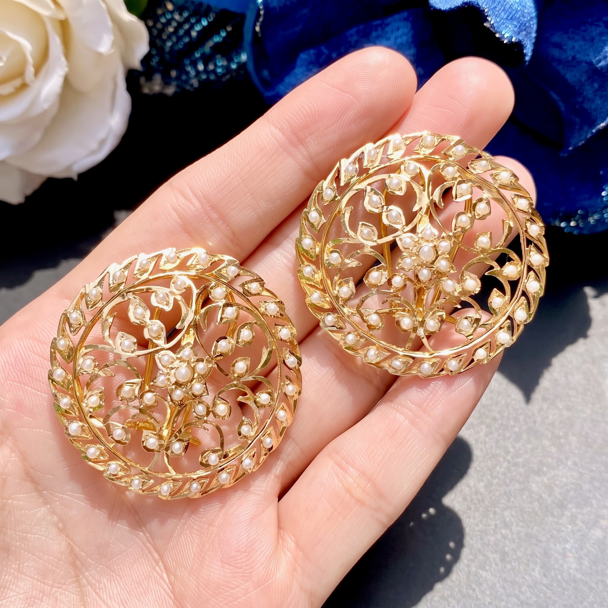 bengali pasha earrings in 22k gold