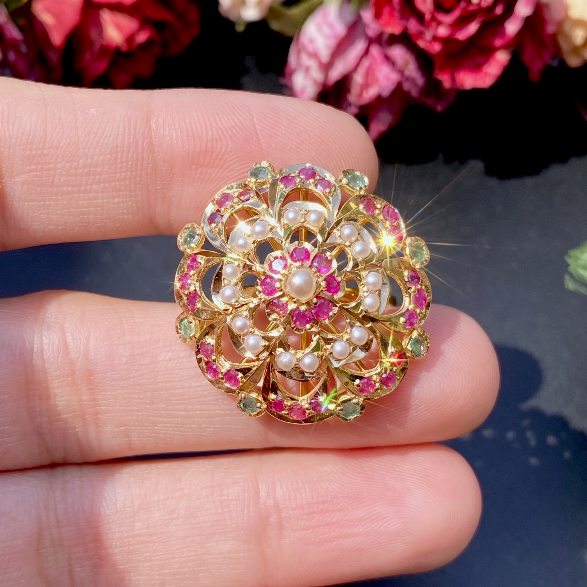 womens gold finger ring jadau