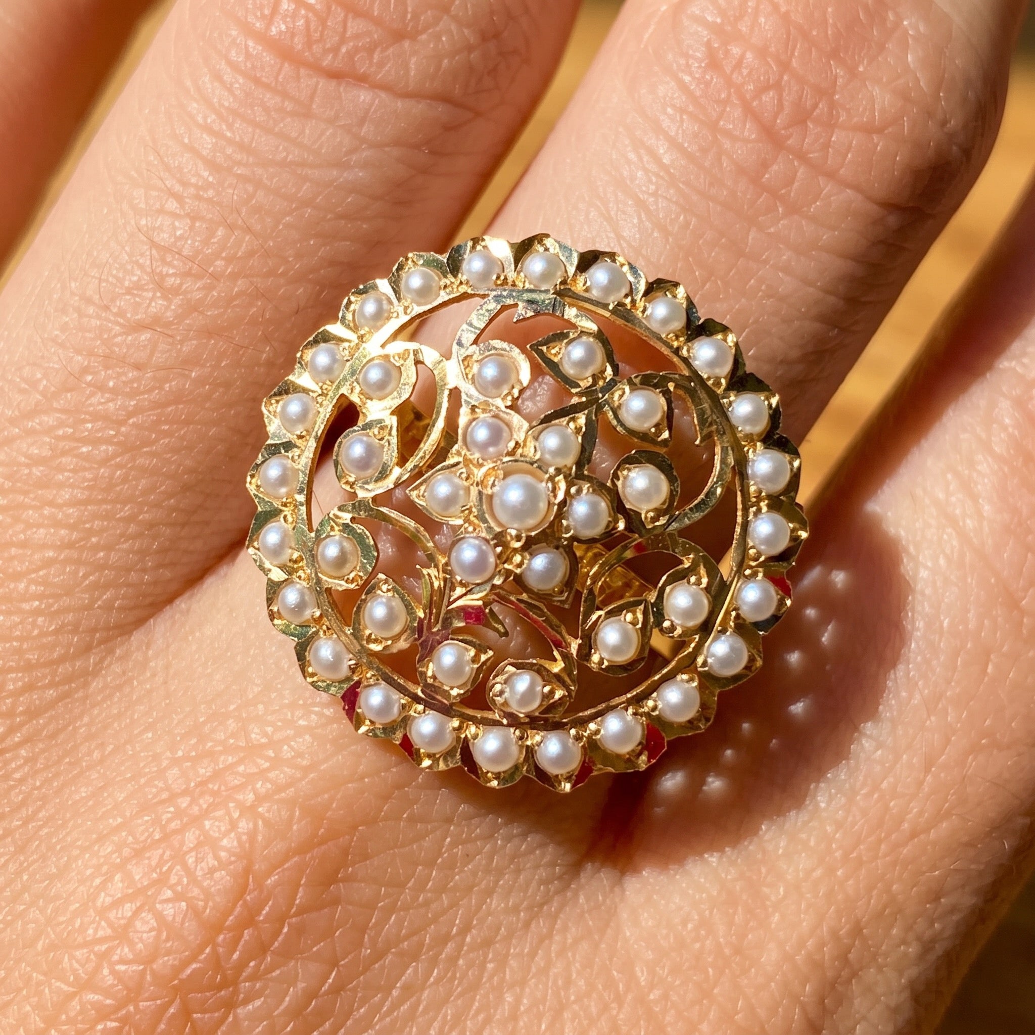 pearl gold ring  for women tanishq under 25000
