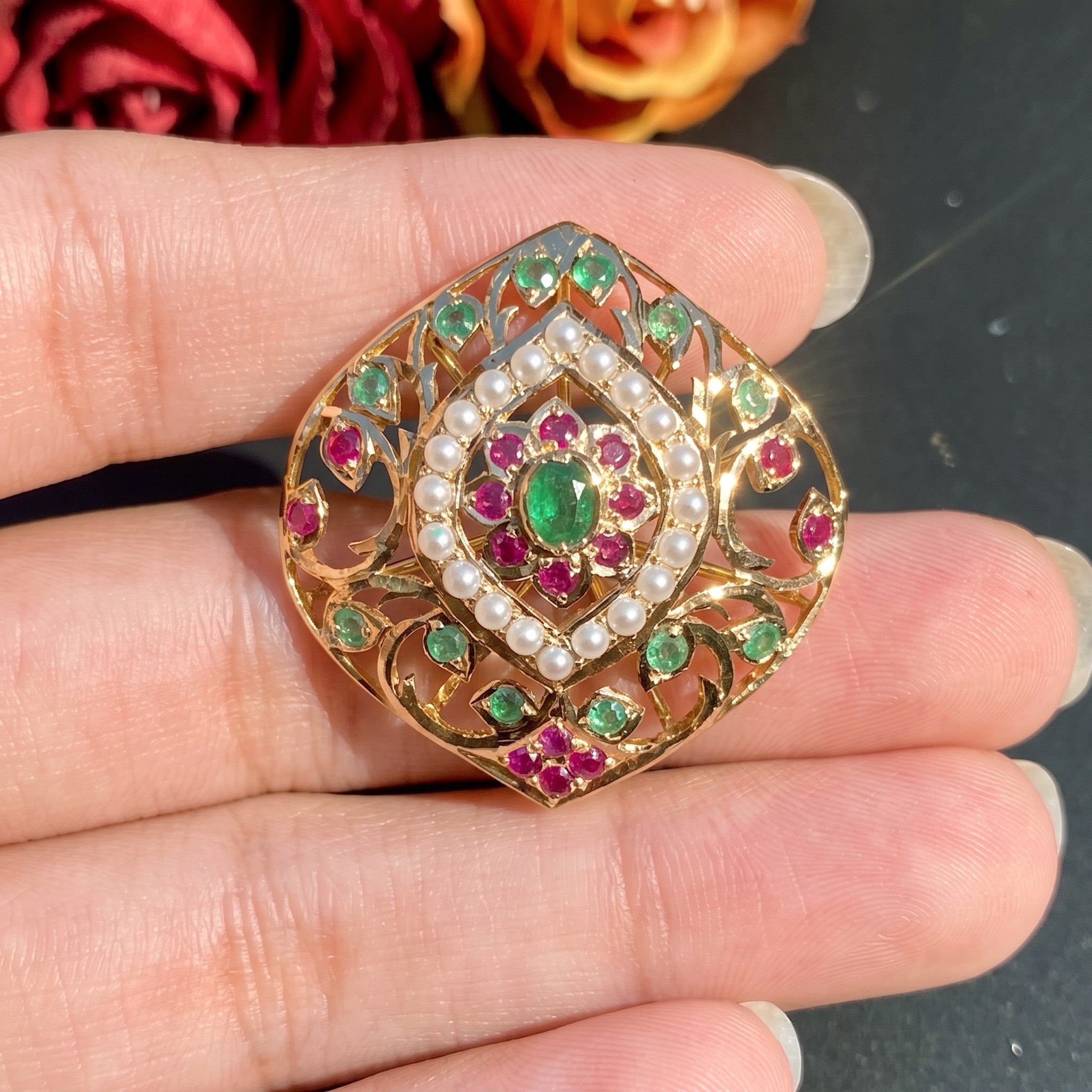 hyderabadi jadau ring gold