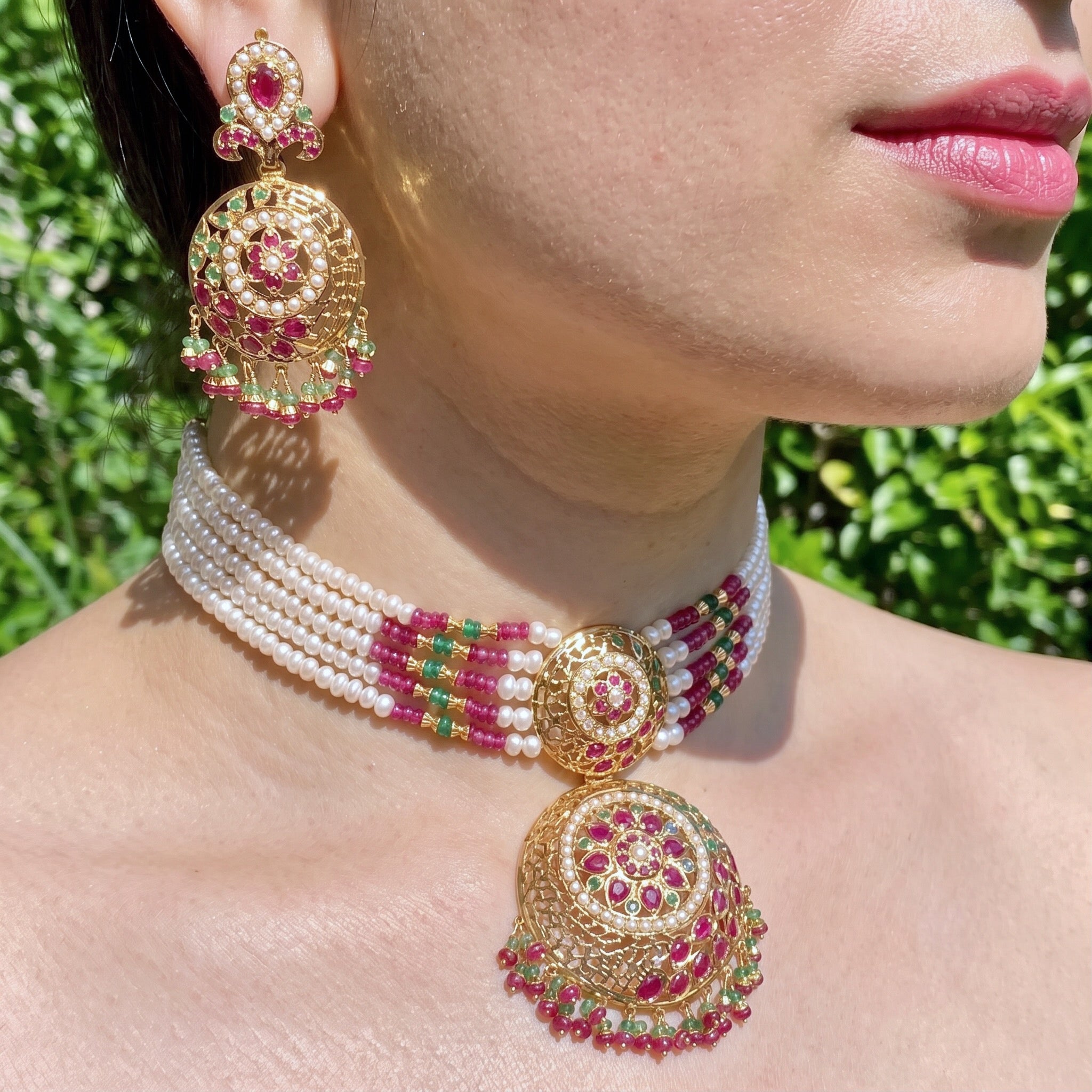 Indian Jewellery Online | Traditional Handcrafted Choker GNS 209