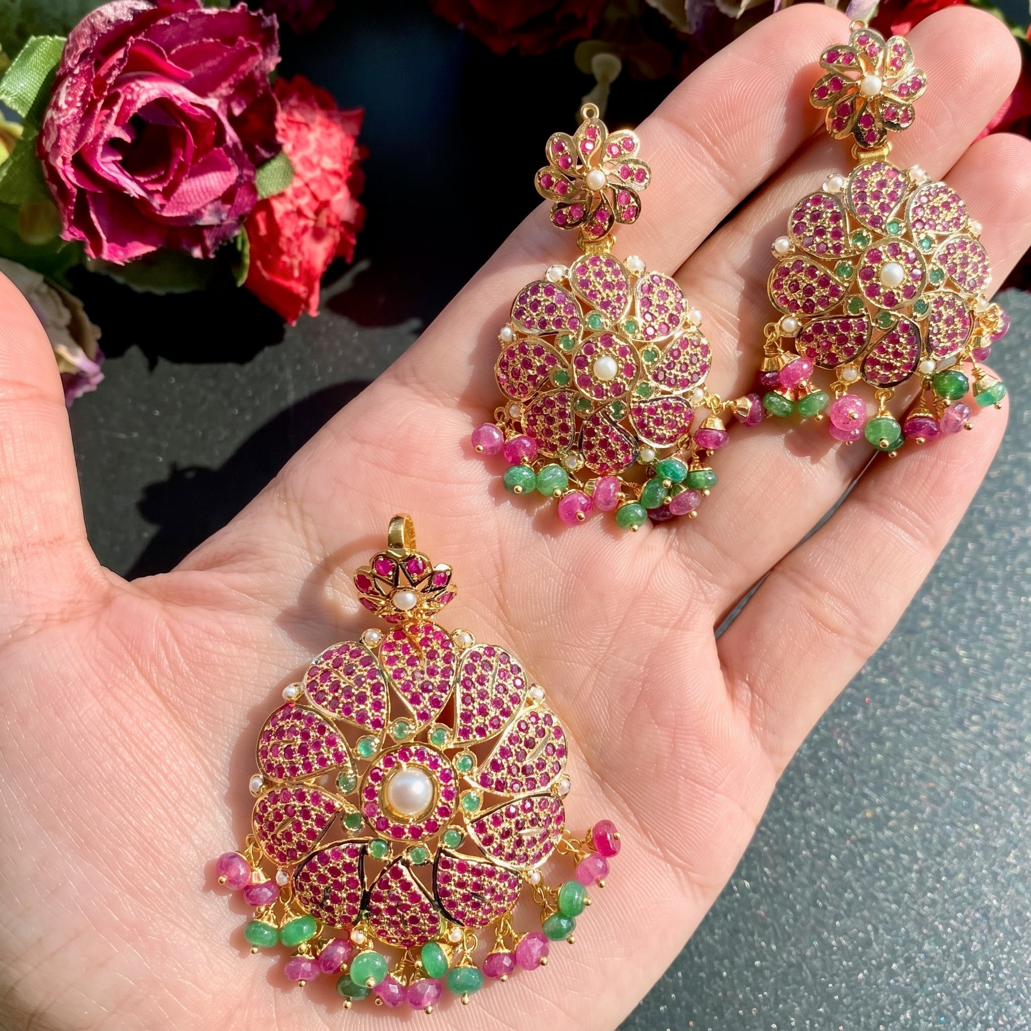 22k gold pendant set