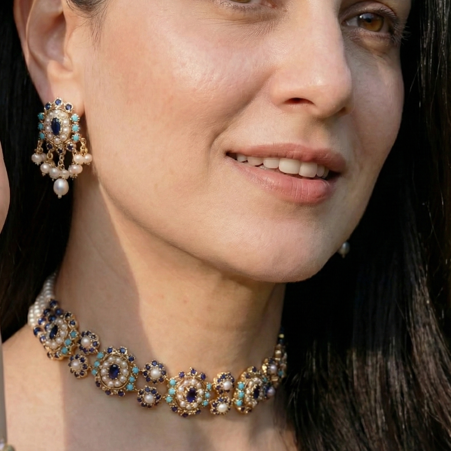 Rajasthani Choker Set | Gold Plated on Silver | Modern Design NS 384