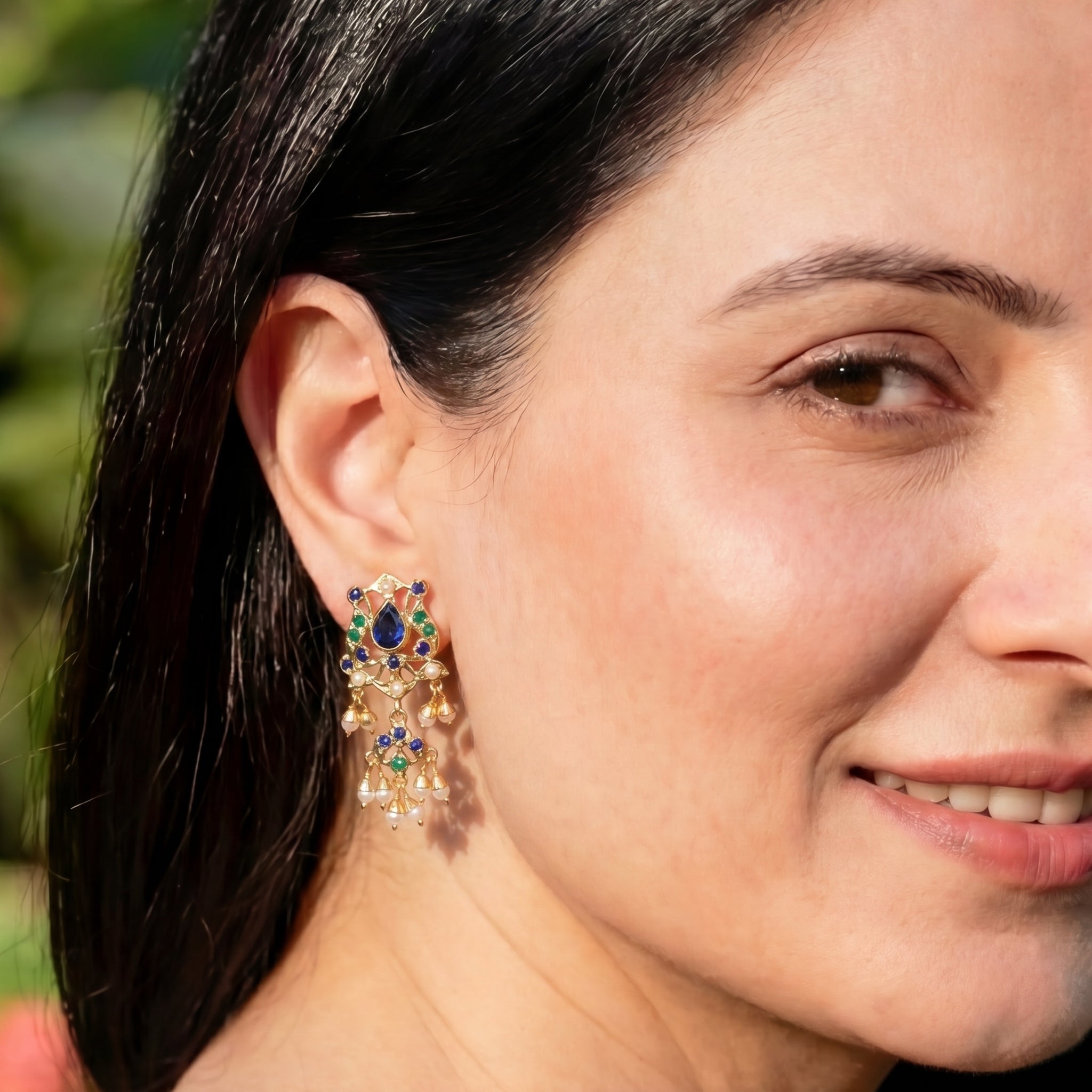 Exquisite Gold Plated Silver Earrings | Handcrafted Traditional Indian Jewelry ER 700