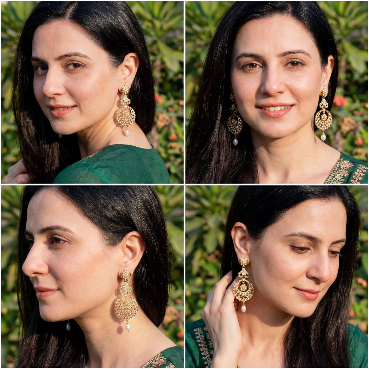 Long Chandbali Danglers | Freshwater Pearls on 925 Silver Earrings ER 656