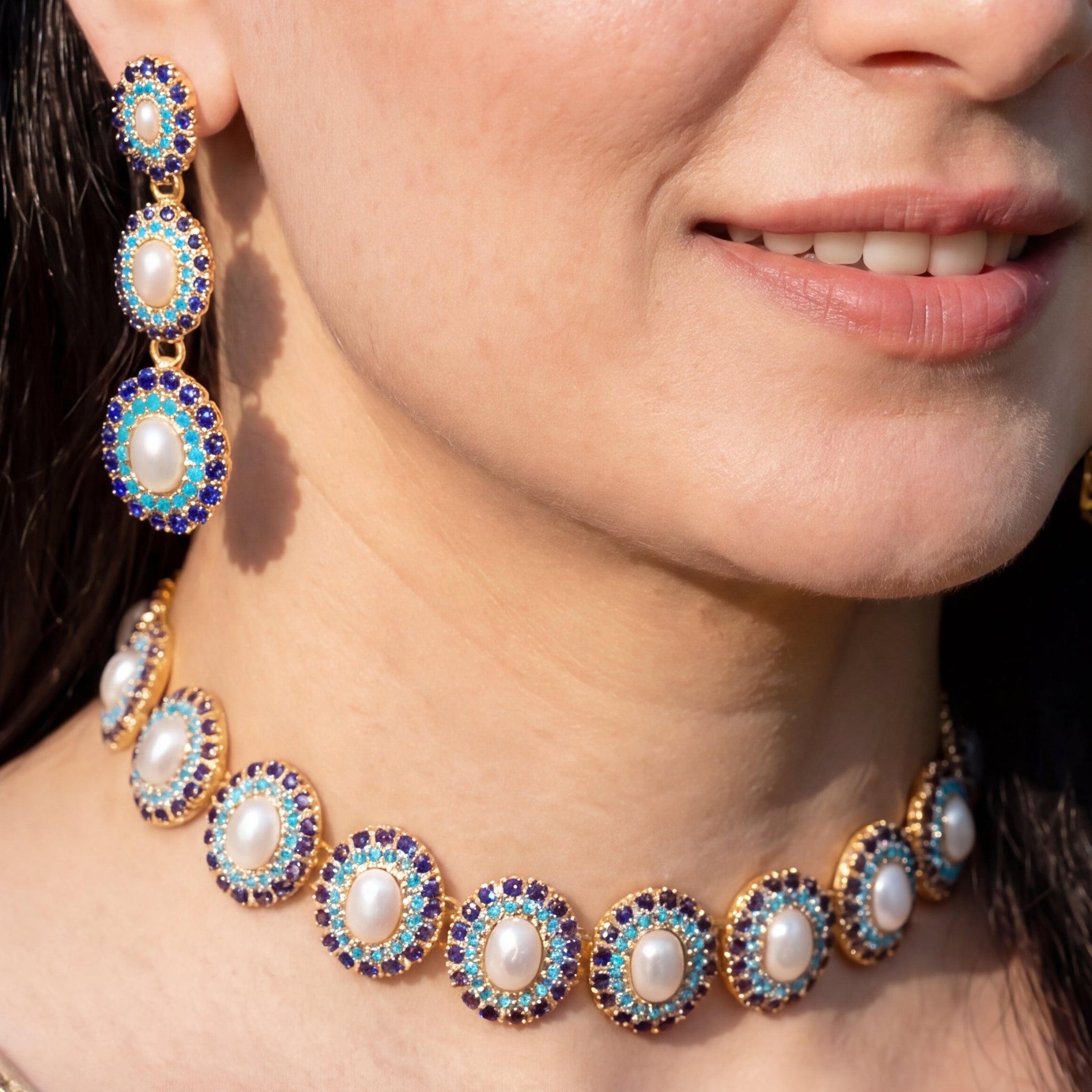 Contemporary Indo Western Choker Set | Gold Plated on Silver NS 150