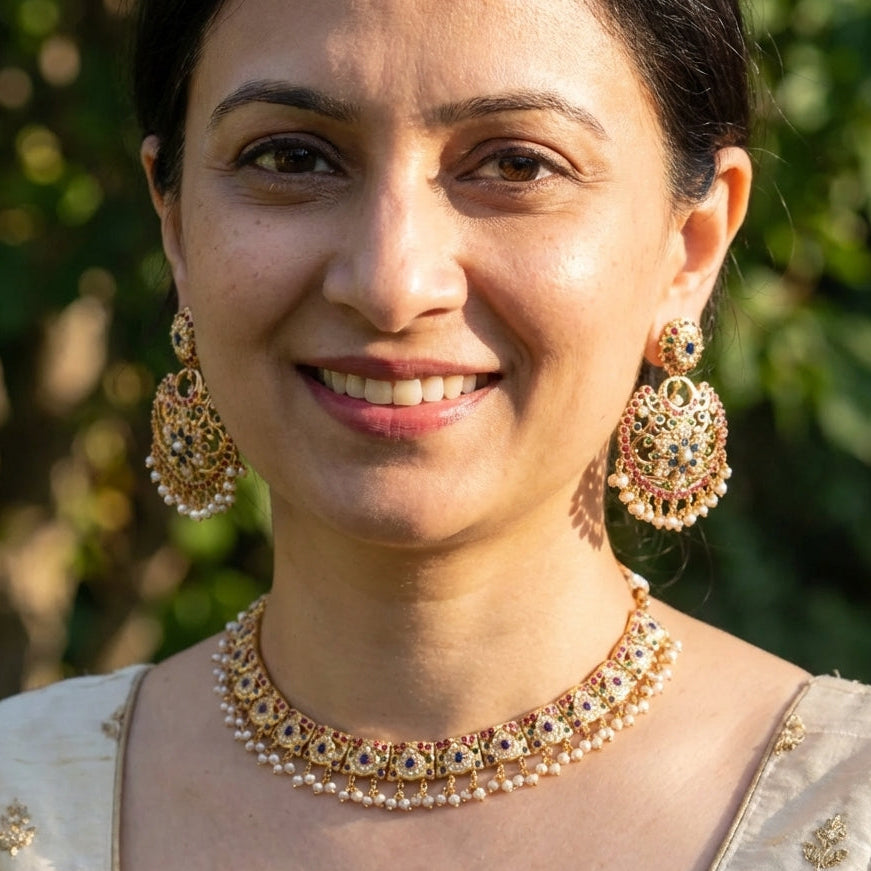 ఆన్‌లైన్‌లో బంగారు పూత పూసిన జడౌ సెట్‌లను కొనుగోలు చేయండి | అద్భుతంగా రూపొందించిన | ప్రీమియం మెటీరియల్స్ NS 306