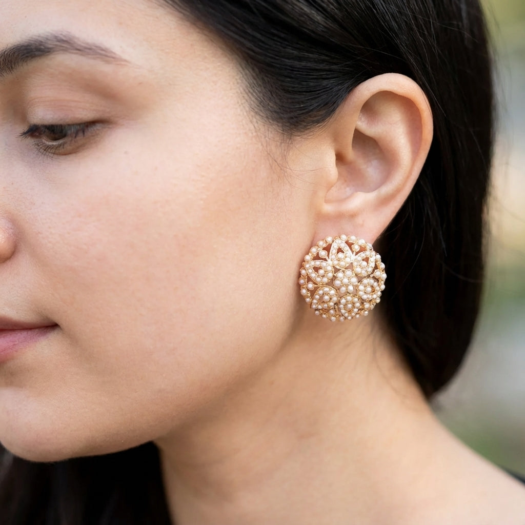 Intricate Pearl Tops | Classic Design | Freshwater Pearls & Sterling Silver ER 572