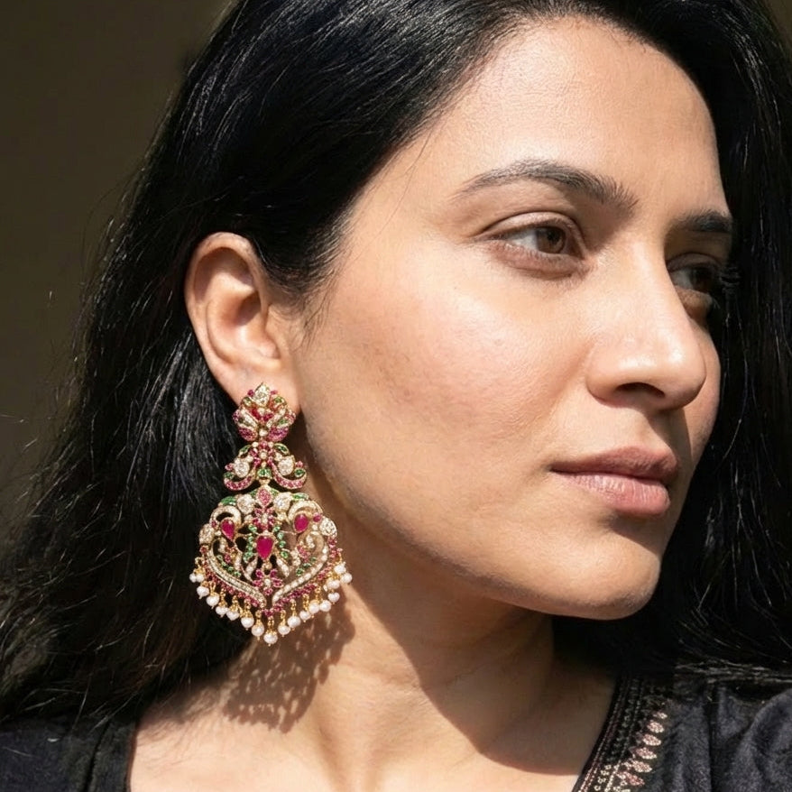 Heritage Indian Earrings | Traditional Jadau Jewellery | ER 440