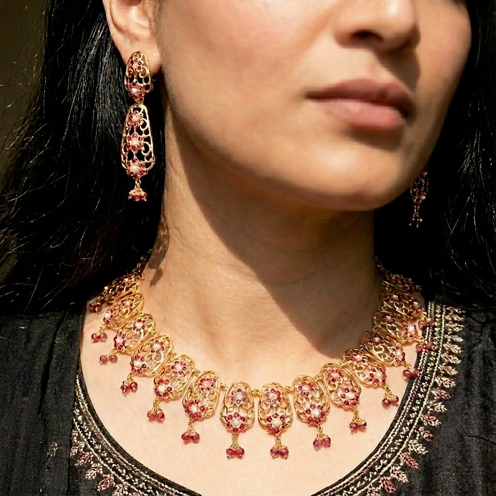 Dainty & Flowing Necklace | Indo Western Wear Jewellery | For Women NS 309