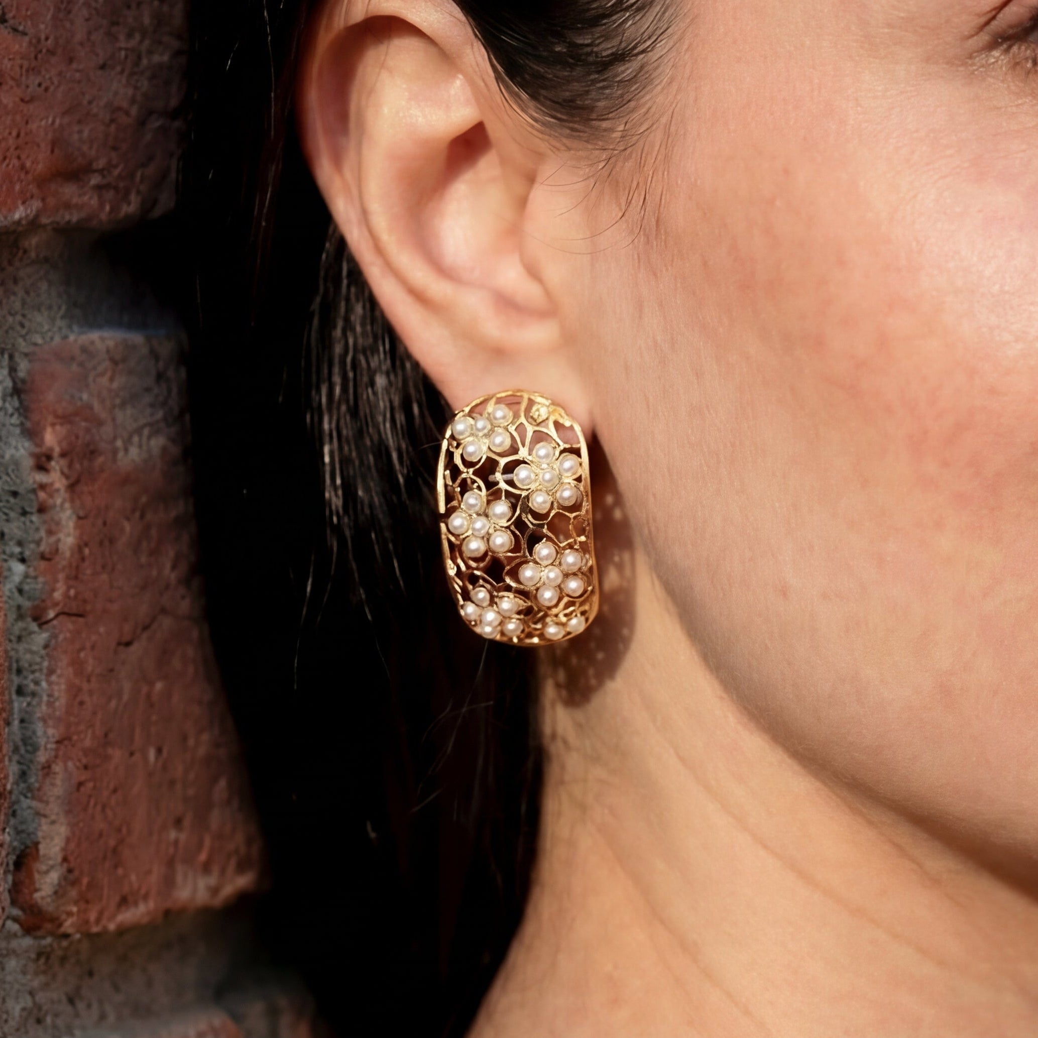 Elegant Pearl Earrings in Silver | Classic Pearl Studs | Modern & Trendy Design | ER 356