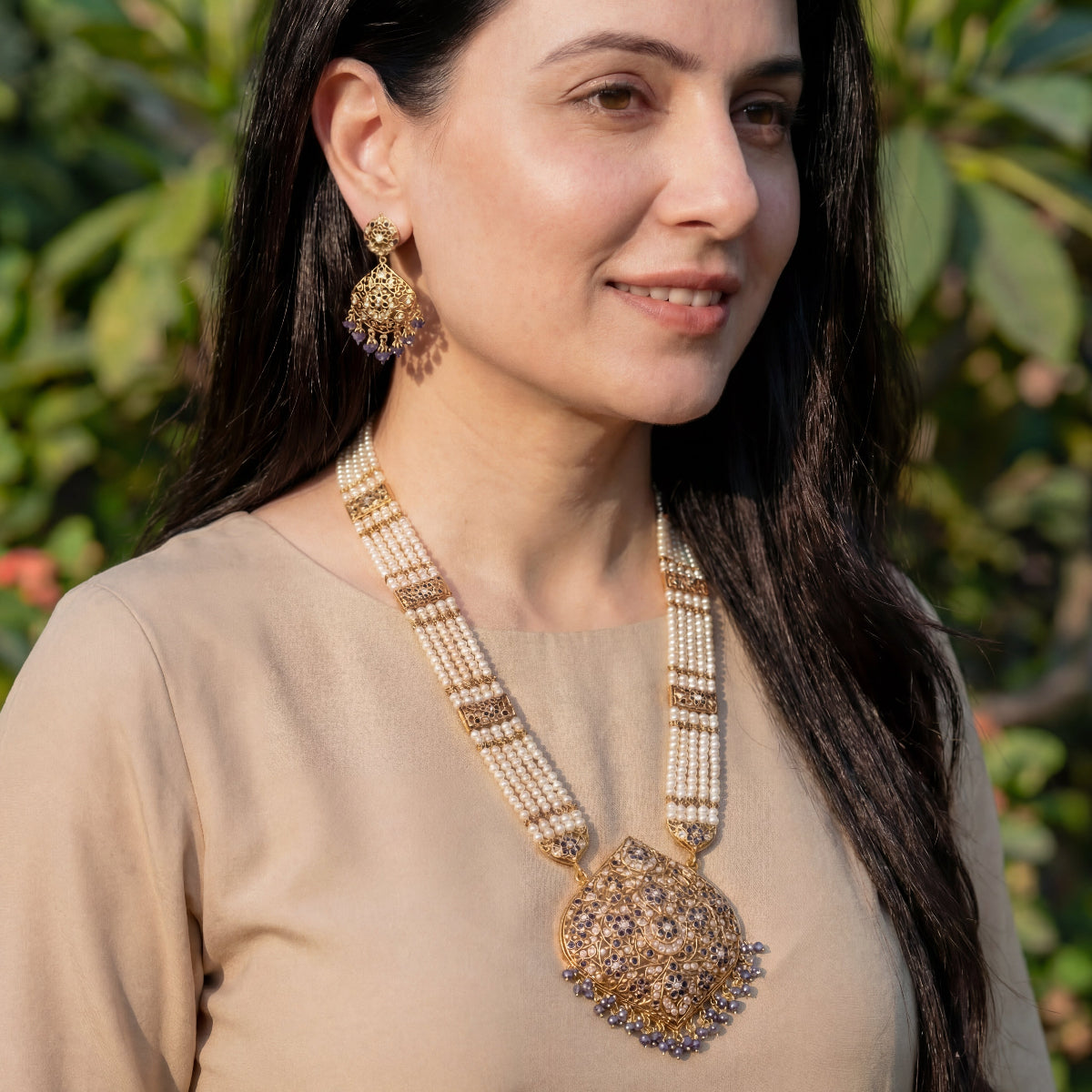 Blue Sapphire Rani Haar Set | Premium Quality Gold Plated Jewelry NS 222