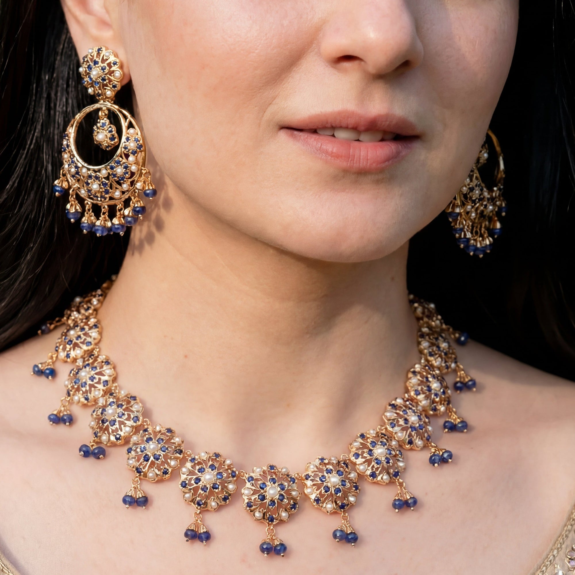 Sapphire Jewelry Sets | Gold Plated Jewellery | For Women NS 315