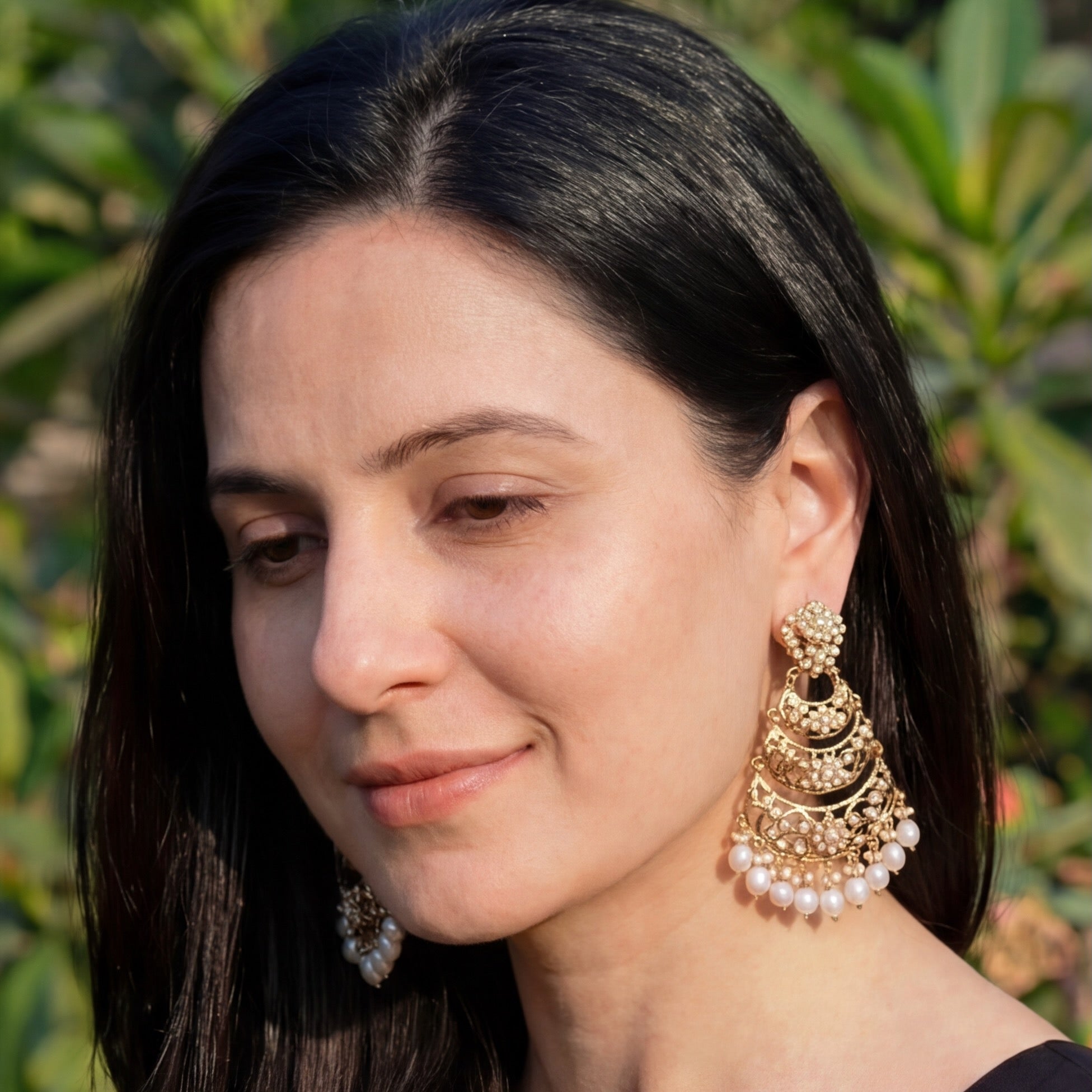 Multi Tier Pearl Earrings for Women | Authentic Freshwater Pearls on 925 Silver ER 626