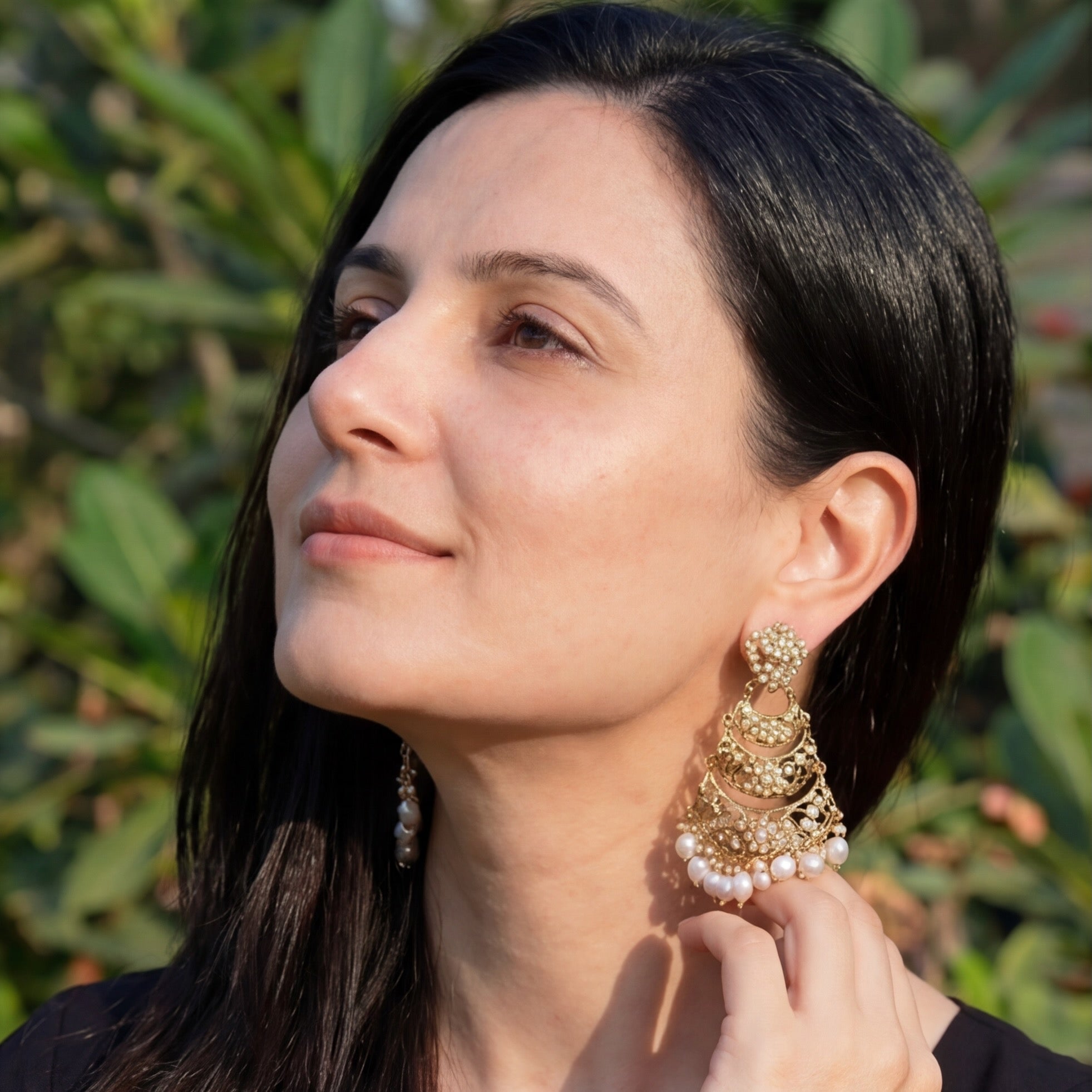 Multi Tier Pearl Earrings for Women | Authentic Freshwater Pearls on 925 Silver ER 626