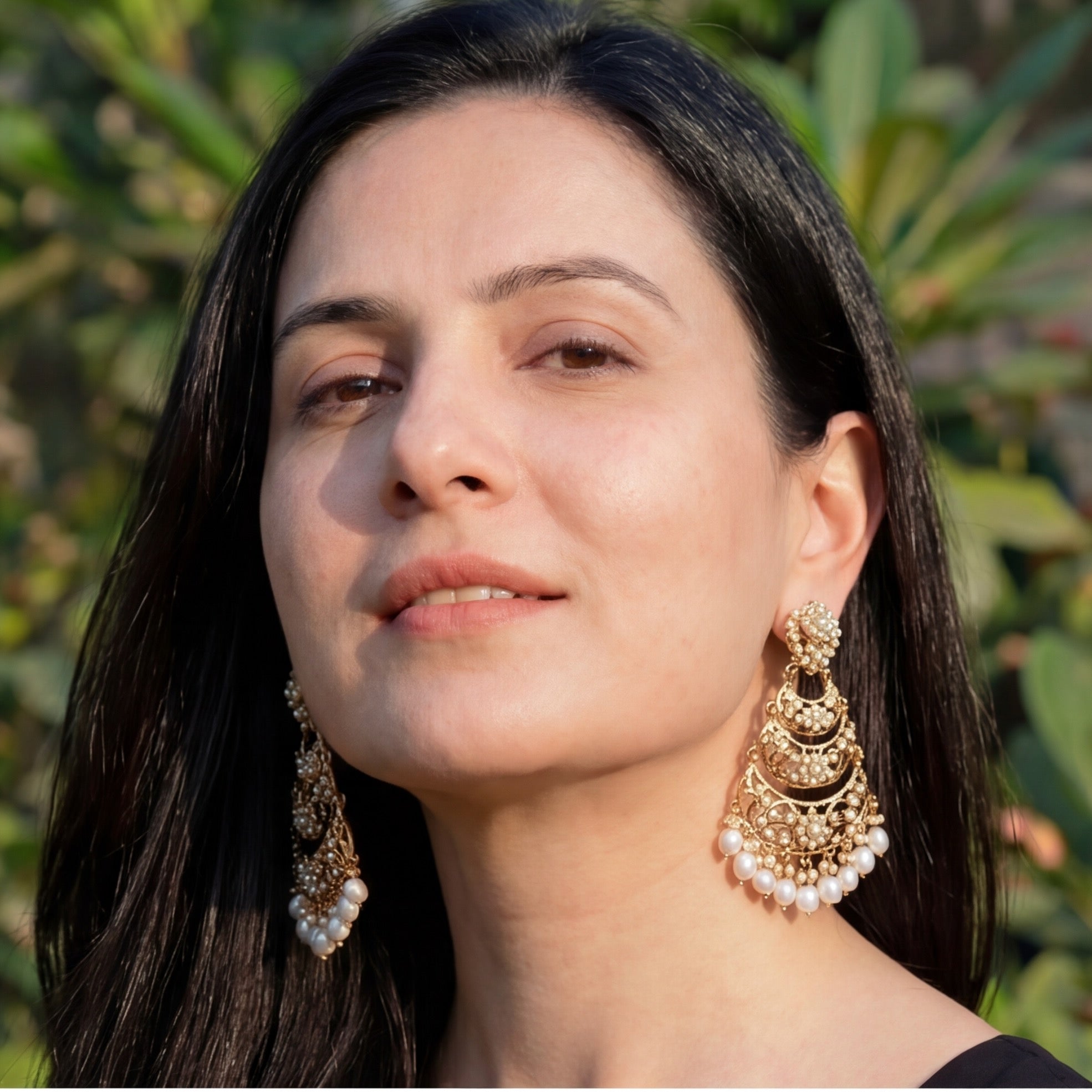 Multi Tier Pearl Earrings for Women | Authentic Freshwater Pearls on 925 Silver ER 626