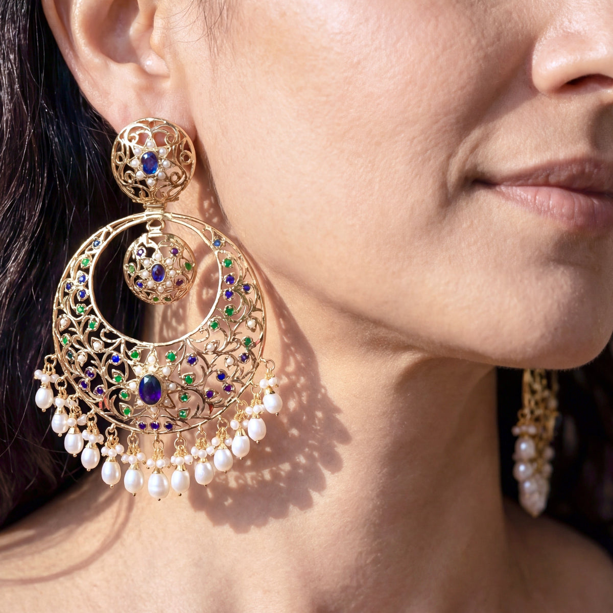 Large Chandbali Earrings | Antique Style Design | Bold & Beautiful ER 251
