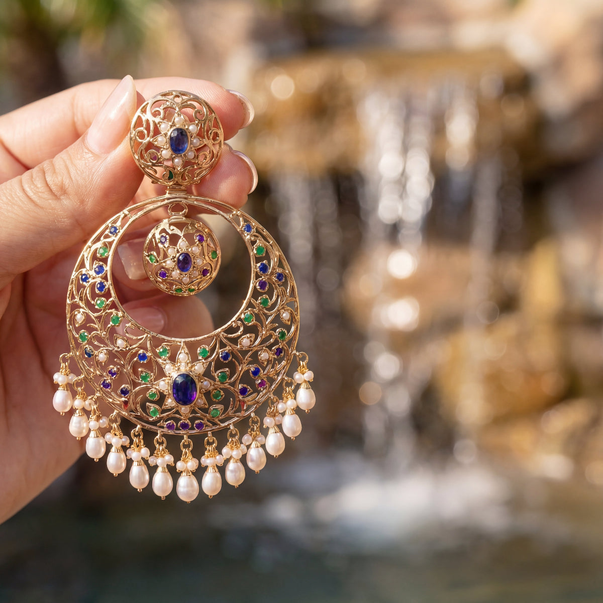 పెద్ద చంద్బాలీ చెవిపోగులు | పురాతన శైలి డిజైన్ | బోల్డ్ &amp; బ్యూటిఫుల్ ER 470