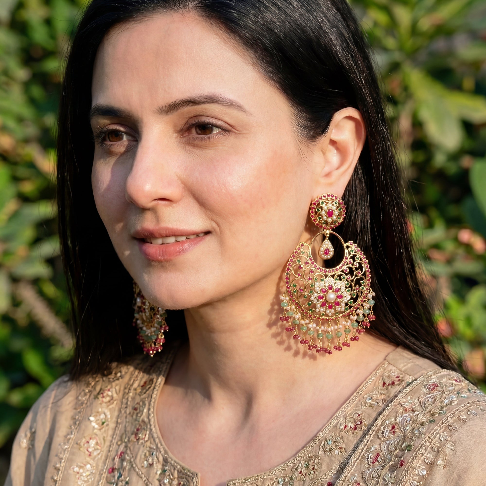 Exquiste Statement Chandbali Earrings | Antique Earrings on Gold Plated Silver ER 227