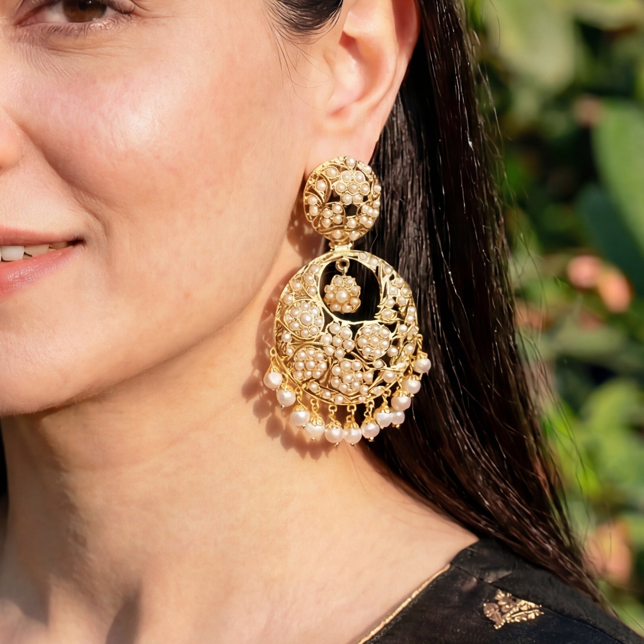 Pearl Earrings Gold Plated | Sterling Silver & Real Pearls ER 314