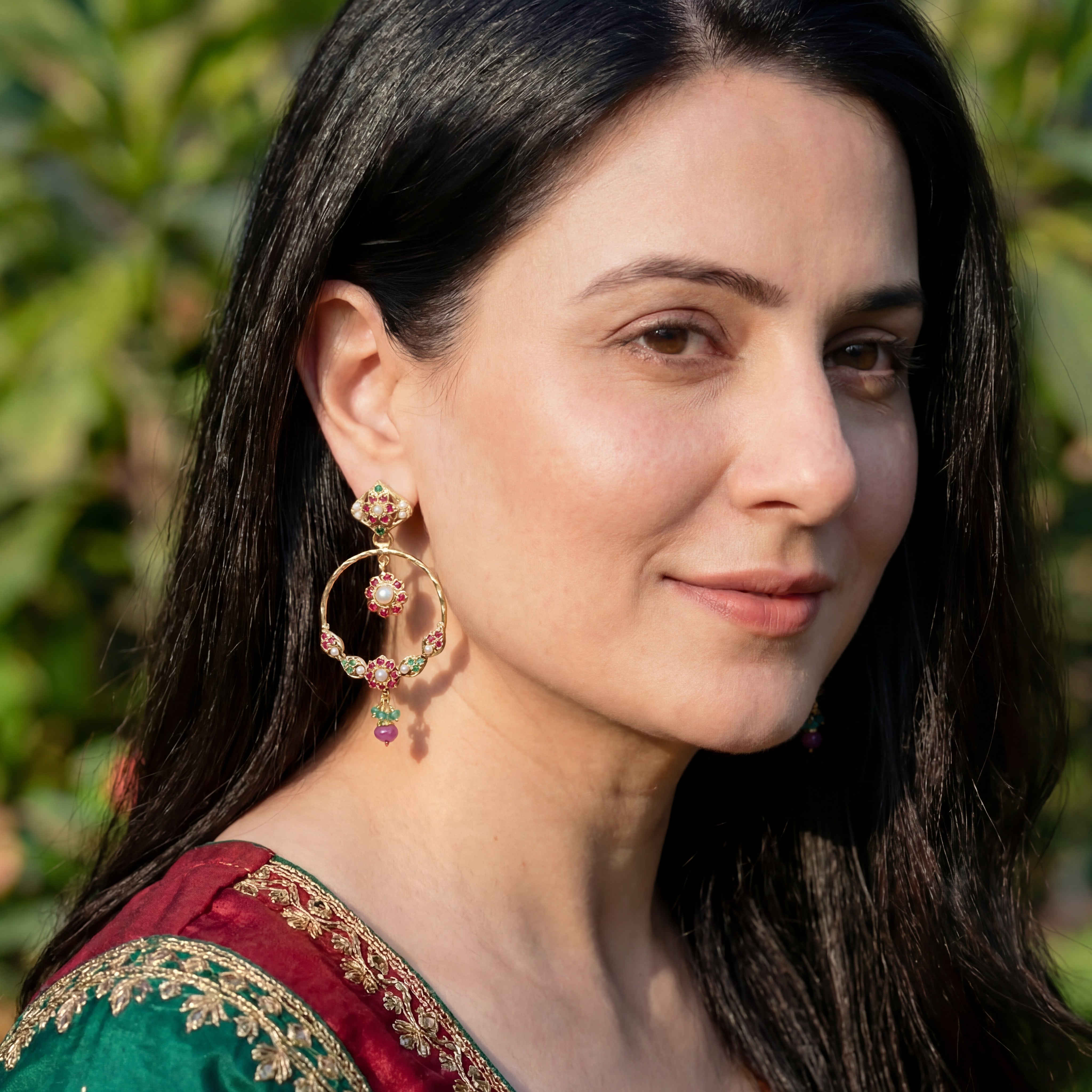 Delicate Chandbali Earrings For Girls | Gold Plated Sterling Silver ER 563