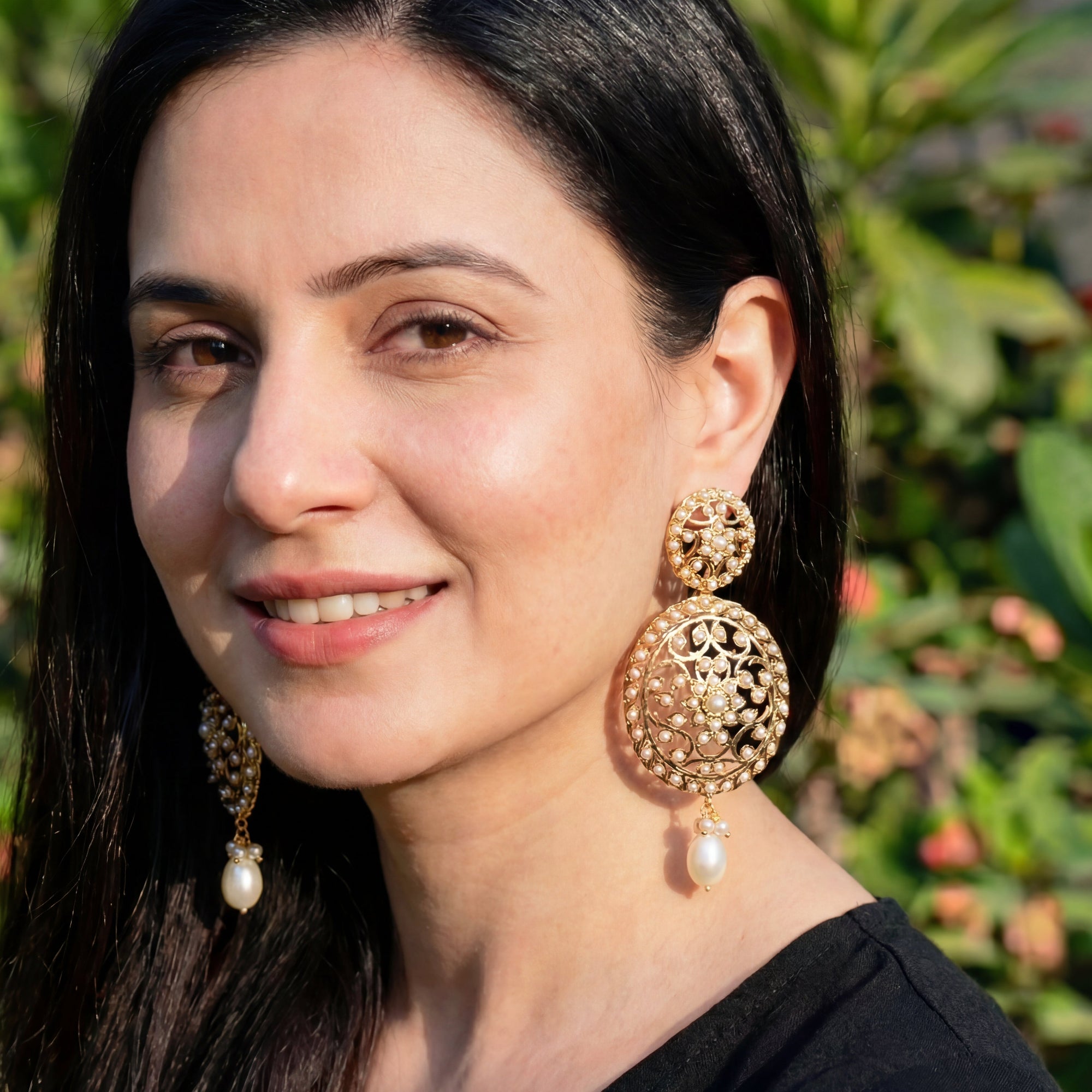 Antique Edwardian Styled Seed Pearl Earrings | Sterling Silver Base ER 613